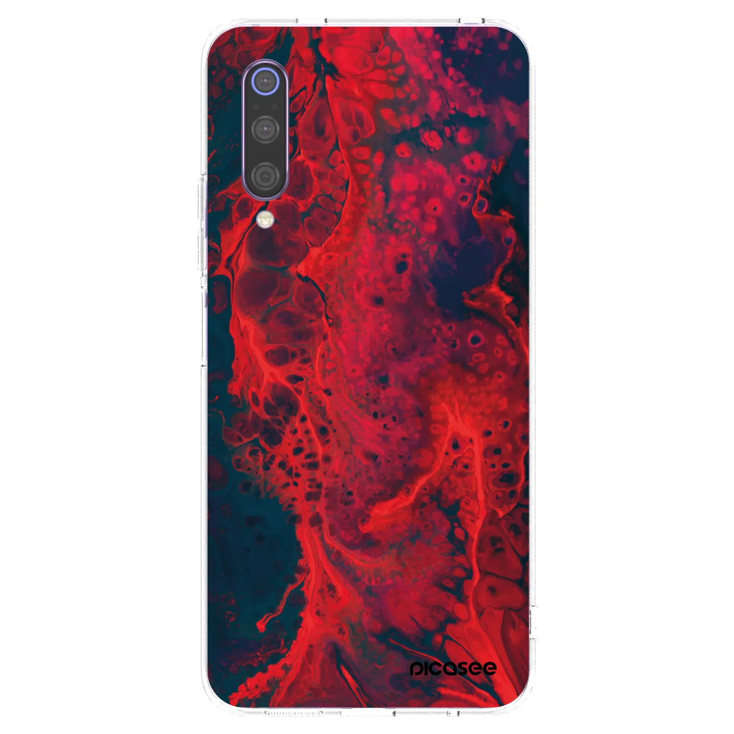 Picasee Xiaomi Mi 9 Hülle - Transparentes Silikon - Organic red