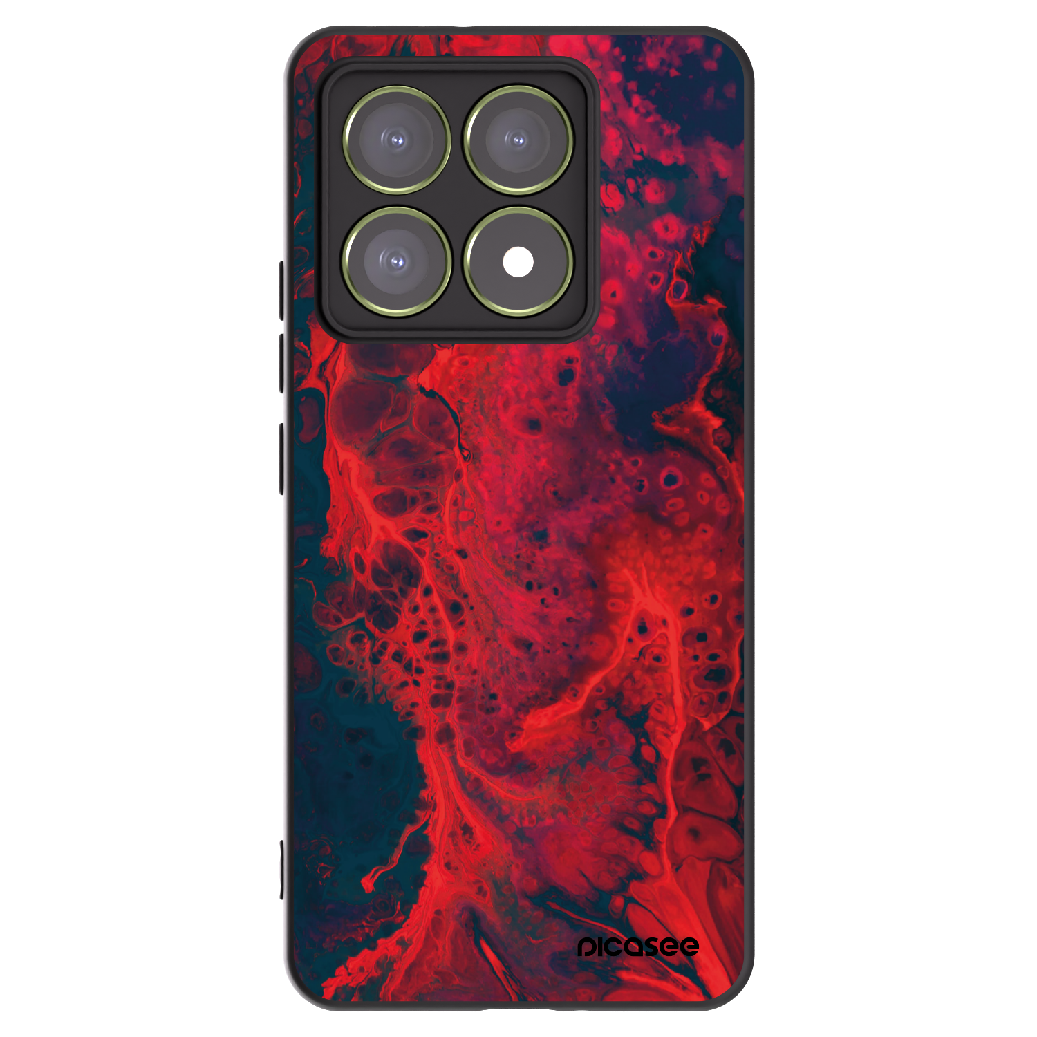 Picasee Xiaomi 14T Hülle - Schwarzes Silikon - Organic red