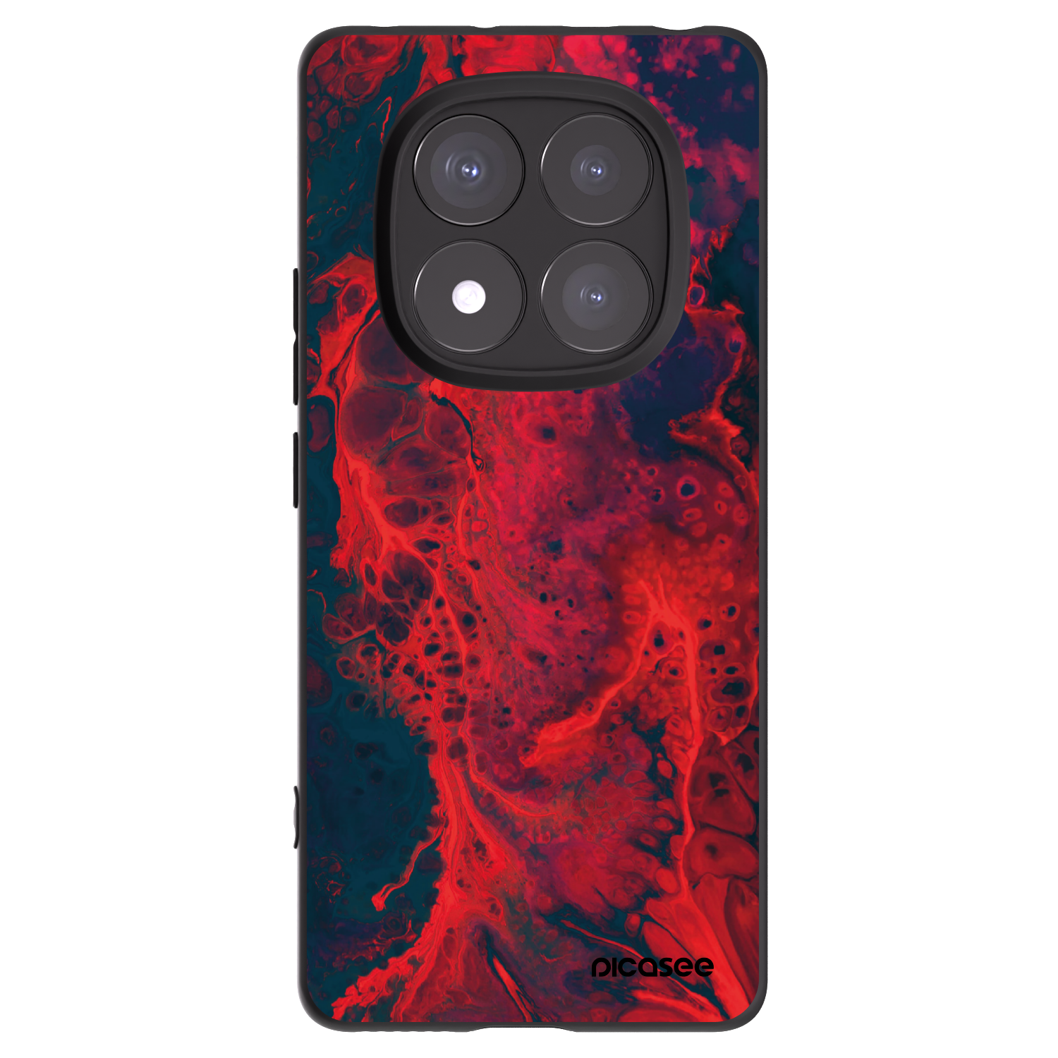 Picasee Xiaomi Redmi Note 14 Pro 5G Hülle - Schwarzes Silikon - Organic red