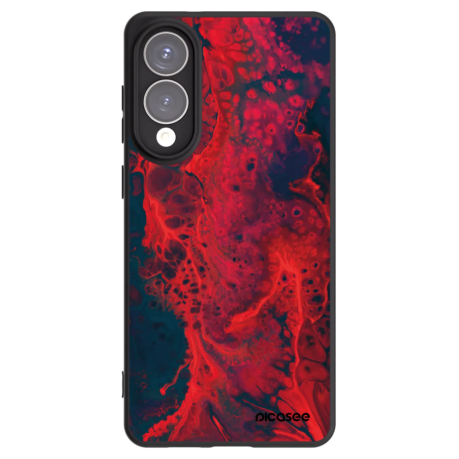 Picasee Samsung Galaxy S25 Edge 5G Hülle - Schwarzes Silikon - Organic red