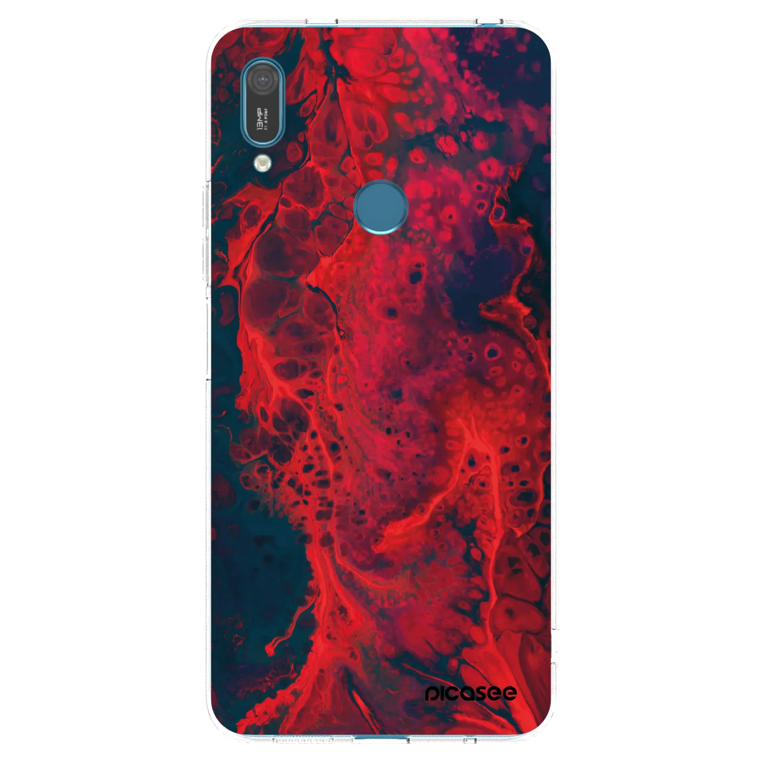 Picasee Huawei Y7 2019 Hülle - Transparentes Silikon - Organic red