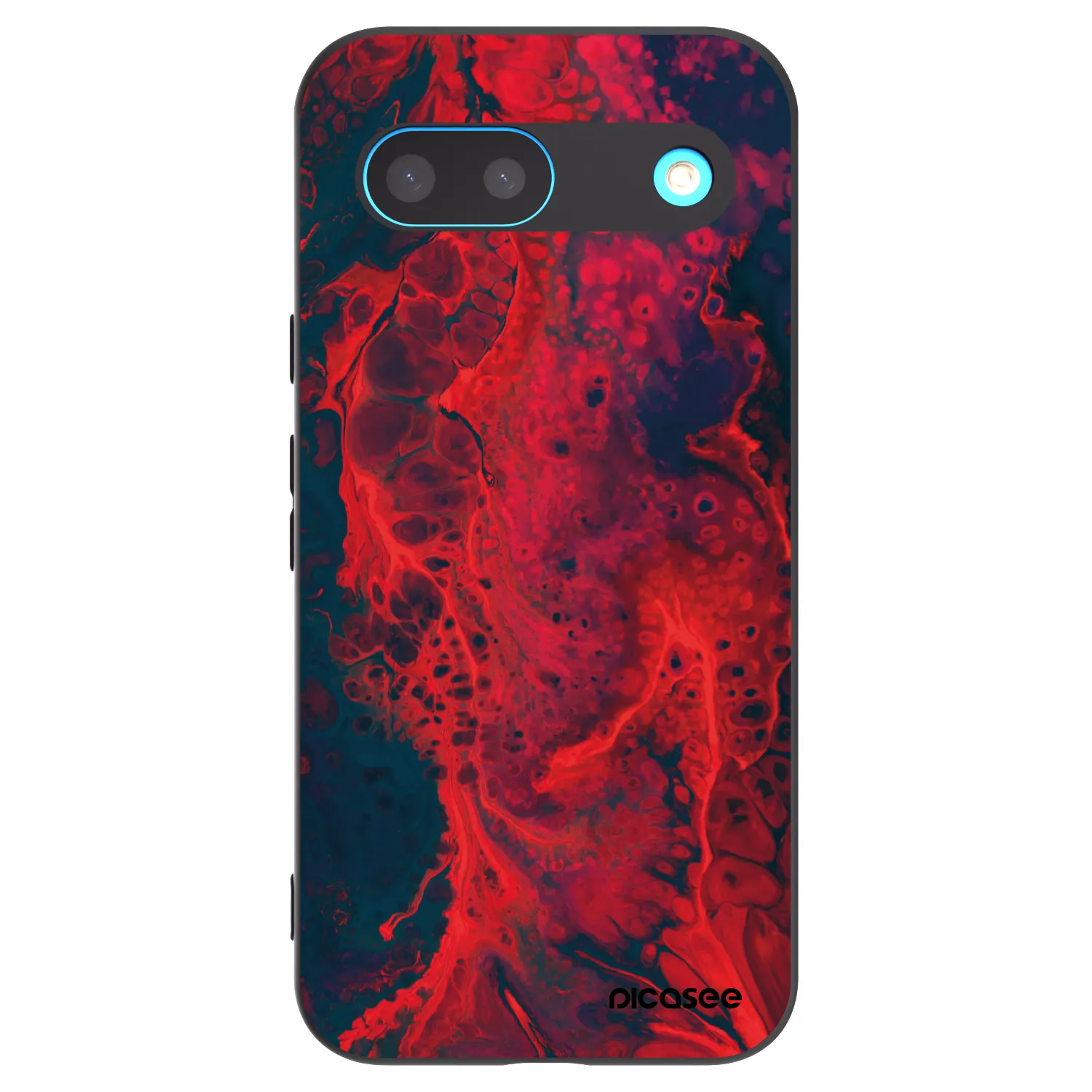 Picasee Google Pixel 8 Hülle - Schwarzes Silikon - Organic red