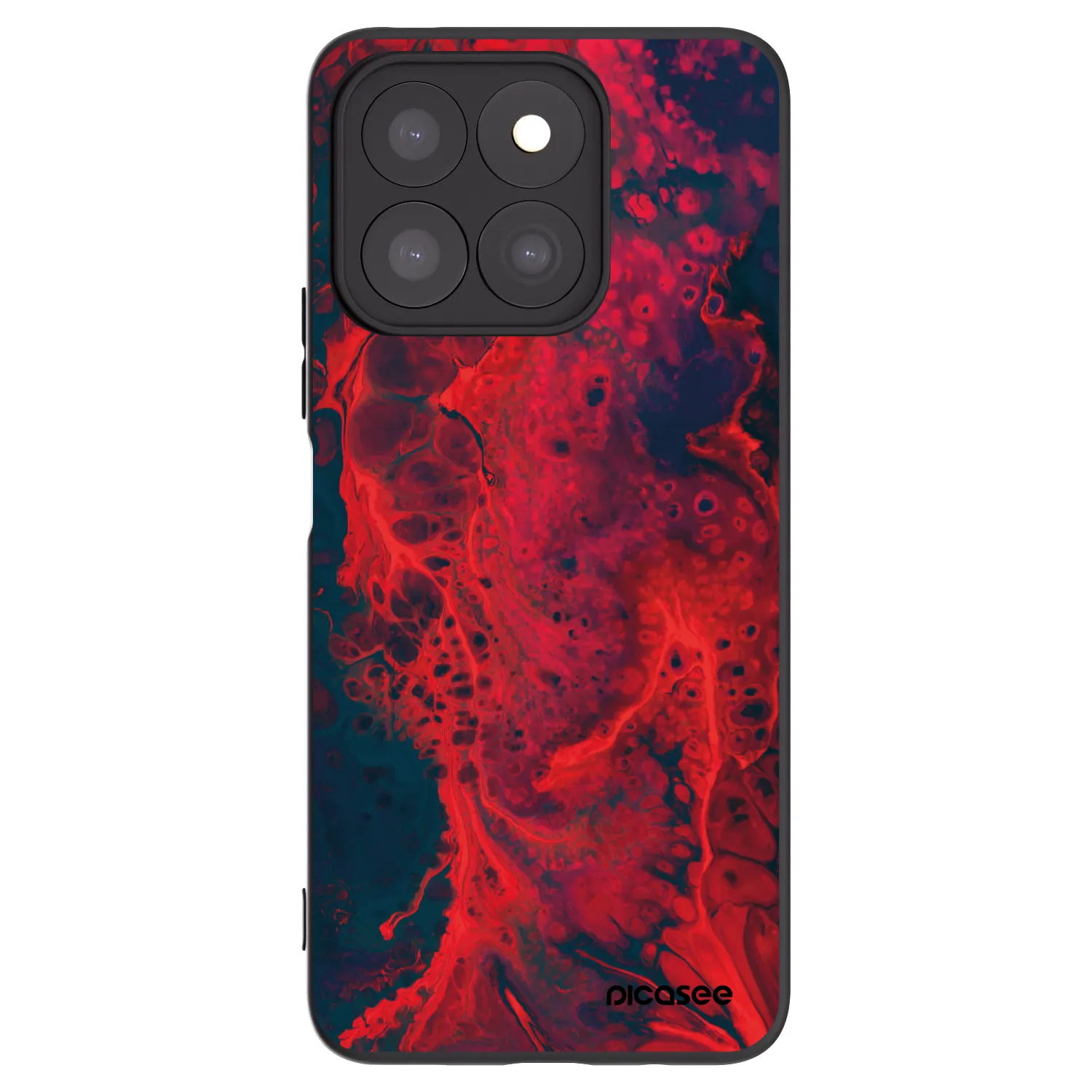 Picasee Honor X8c Hülle - Schwarzes Silikon - Organic red
