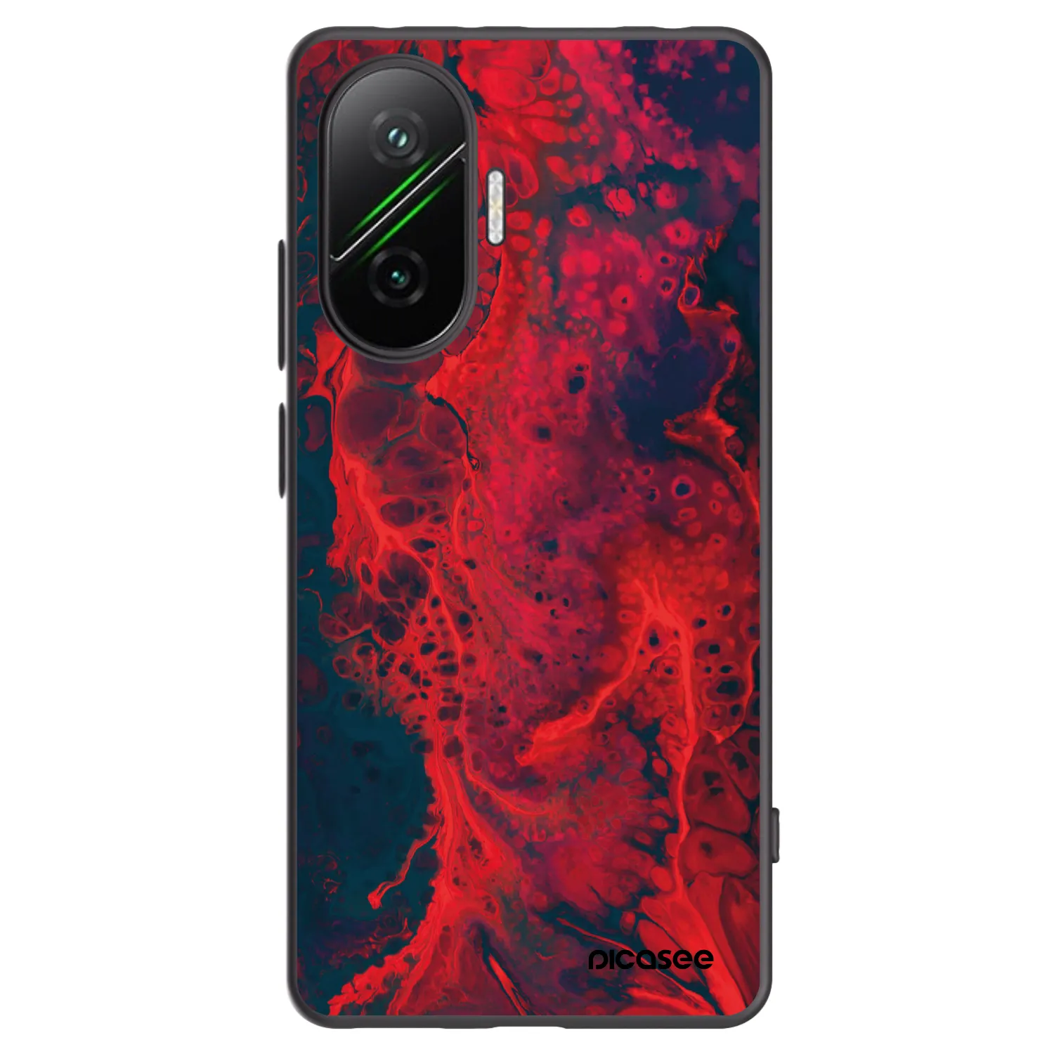Picasee Xiaomi Poco F7 Pro 5G Hülle - Schwarzes Silikon - Organic red