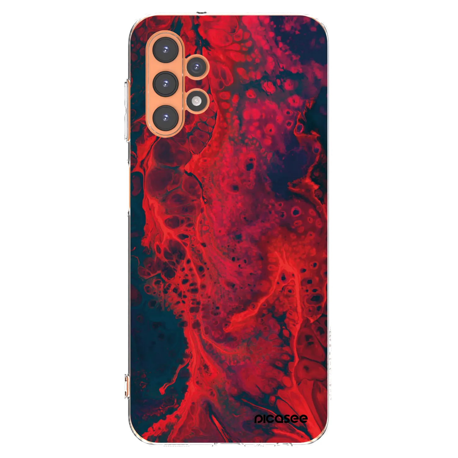 Picasee Samsung Galaxy A13 5G Hülle - Transparentes Silikon - Organic red