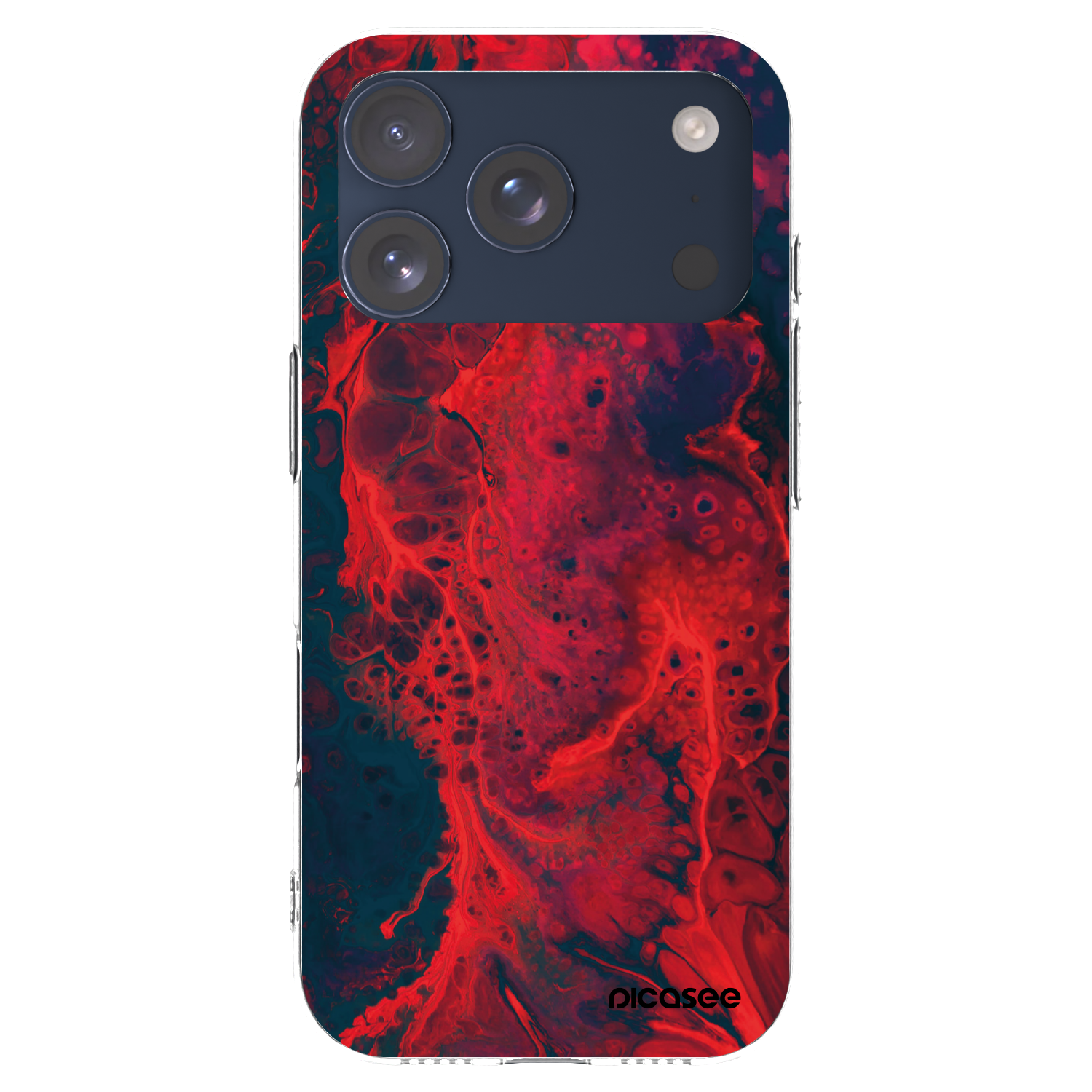 Picasee Apple iPhone 17 Pro Hülle - Transparentes Silikon - Organic red