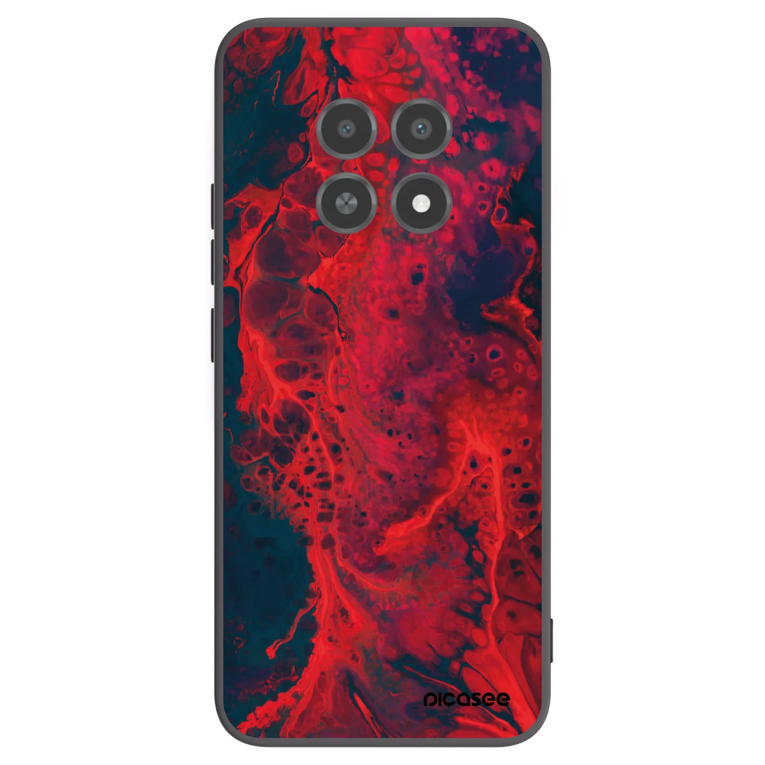 Picasee Realme 12X Hülle - Schwarzes Silikon - Organic red