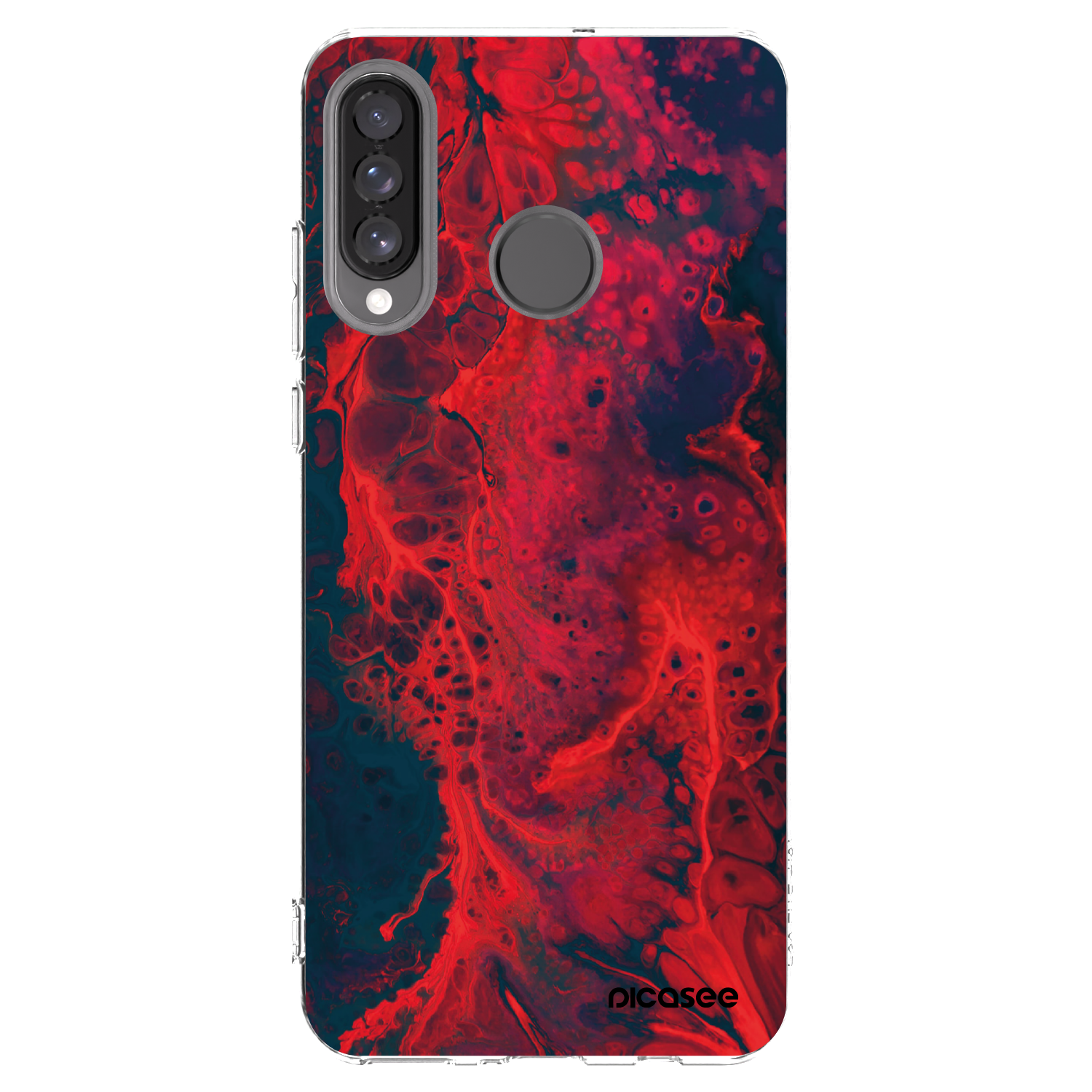 Picasee Huawei P30 Lite Hülle - Transparentes Silikon - Organic red