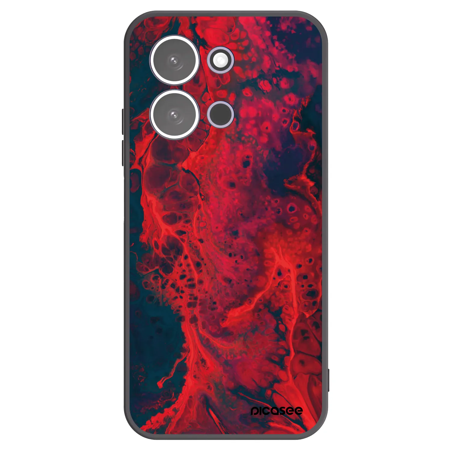 Picasee Xiaomi Redmi 15C 5G Hülle - Schwarzes Silikon - Organic red