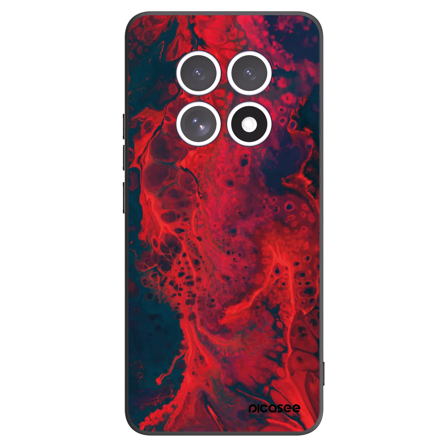 Picasee Xiaomi Redmi Note 15 5G Hülle - Schwarzes Silikon - Organic red