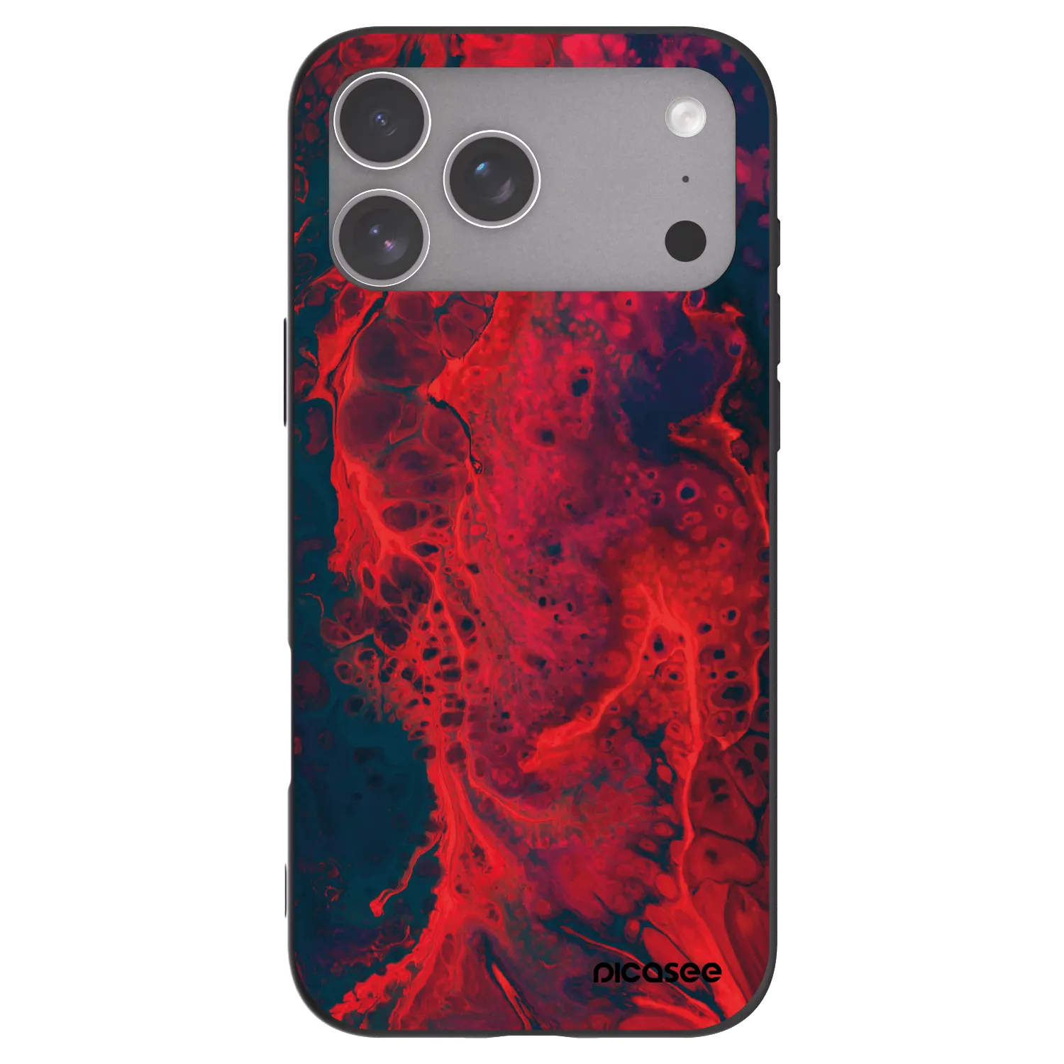 Picasee Apple iPhone 18 Pro Max Hülle - Schwarzes Silikon - Organic red