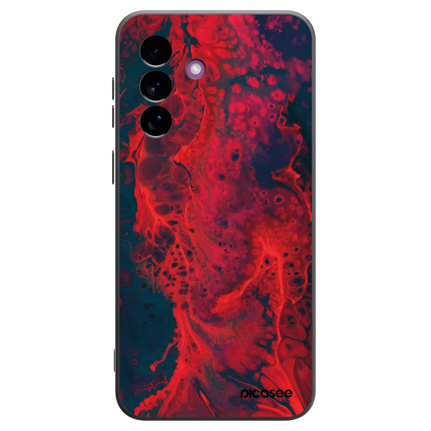 Picasee Samsung Galaxy A37 Hülle - Schwarzes Silikon - Organic red