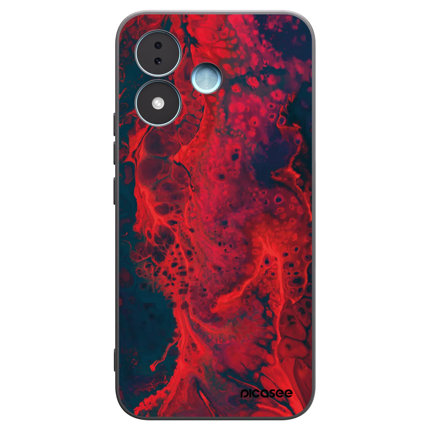 Picasee Xiaomi Redmi Note 17 5G Hülle - Schwarzes Silikon - Organic red