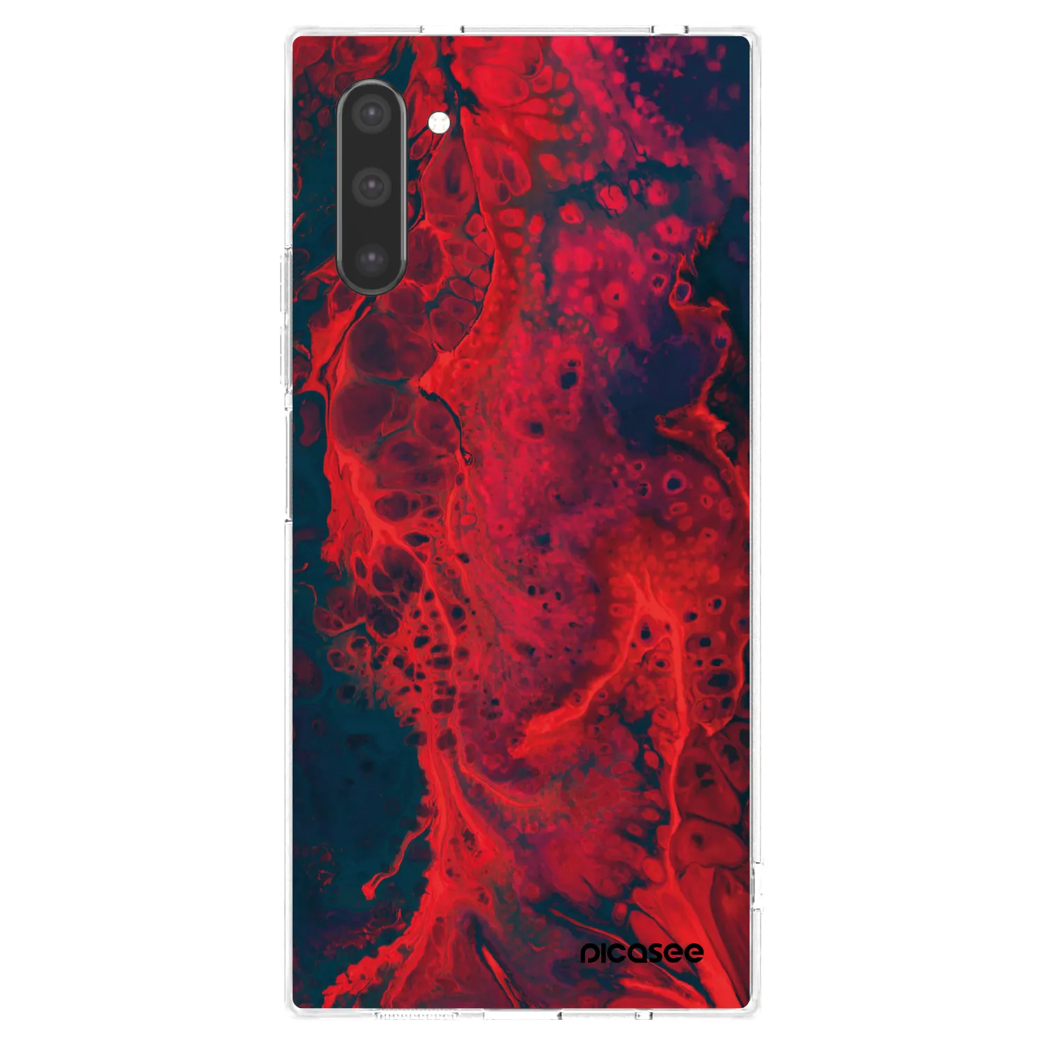 Picasee Samsung Galaxy Note 10 N970F Hülle - Transparentes Silikon - Organic red