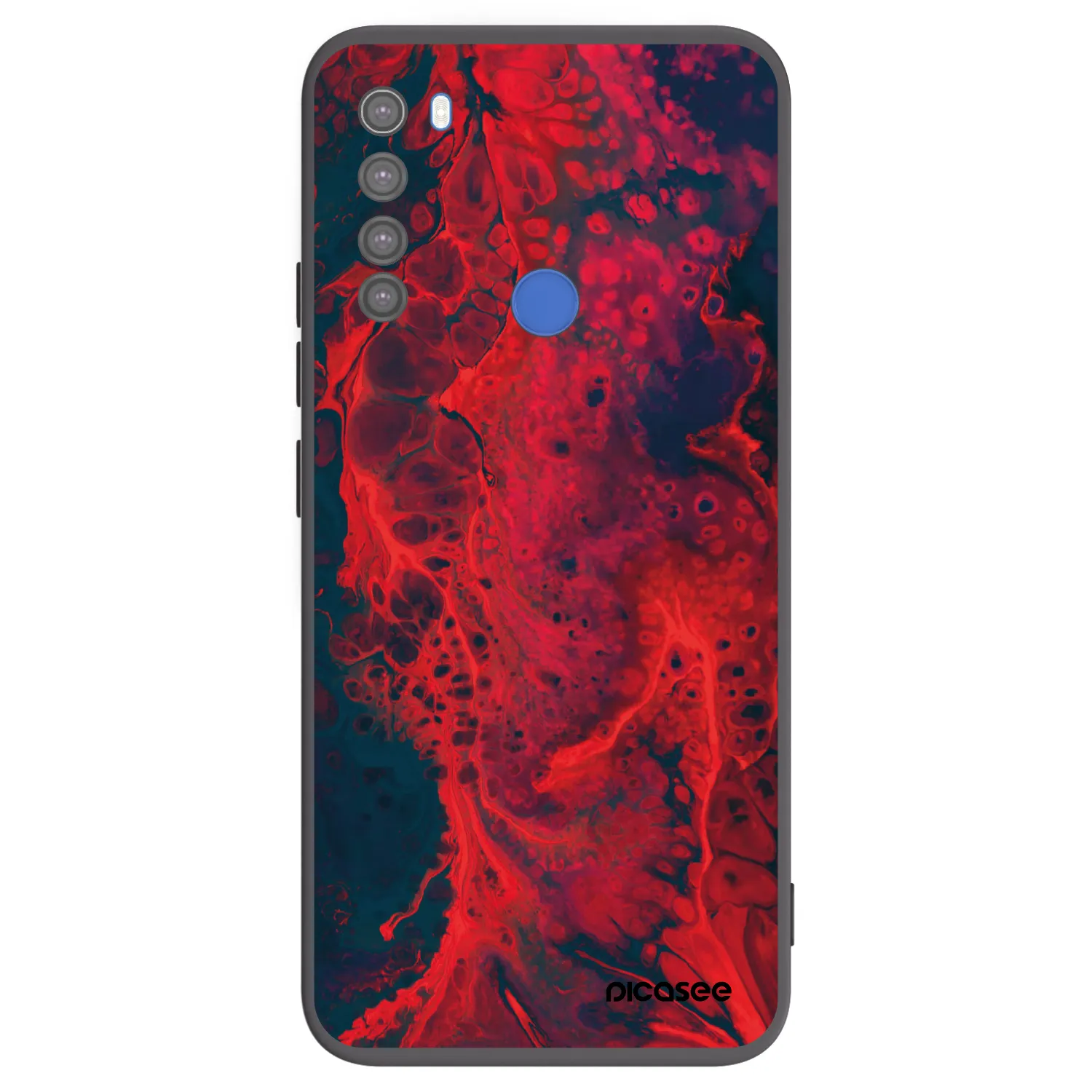 Picasee Xiaomi Redmi Note 8T Hülle - Schwarzes Silikon - Organic red