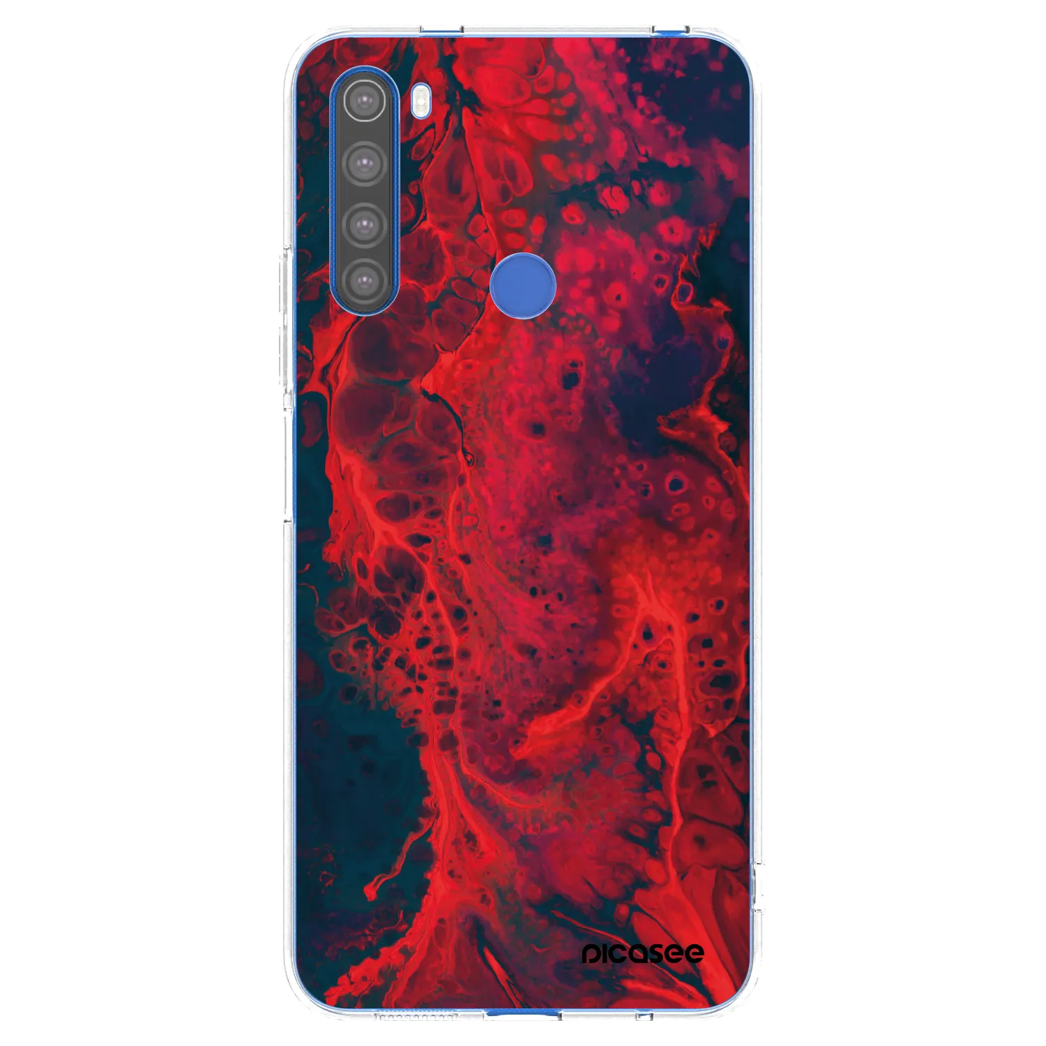 Picasee Xiaomi Redmi Note 8T Hülle - Transparentes Silikon - Organic red