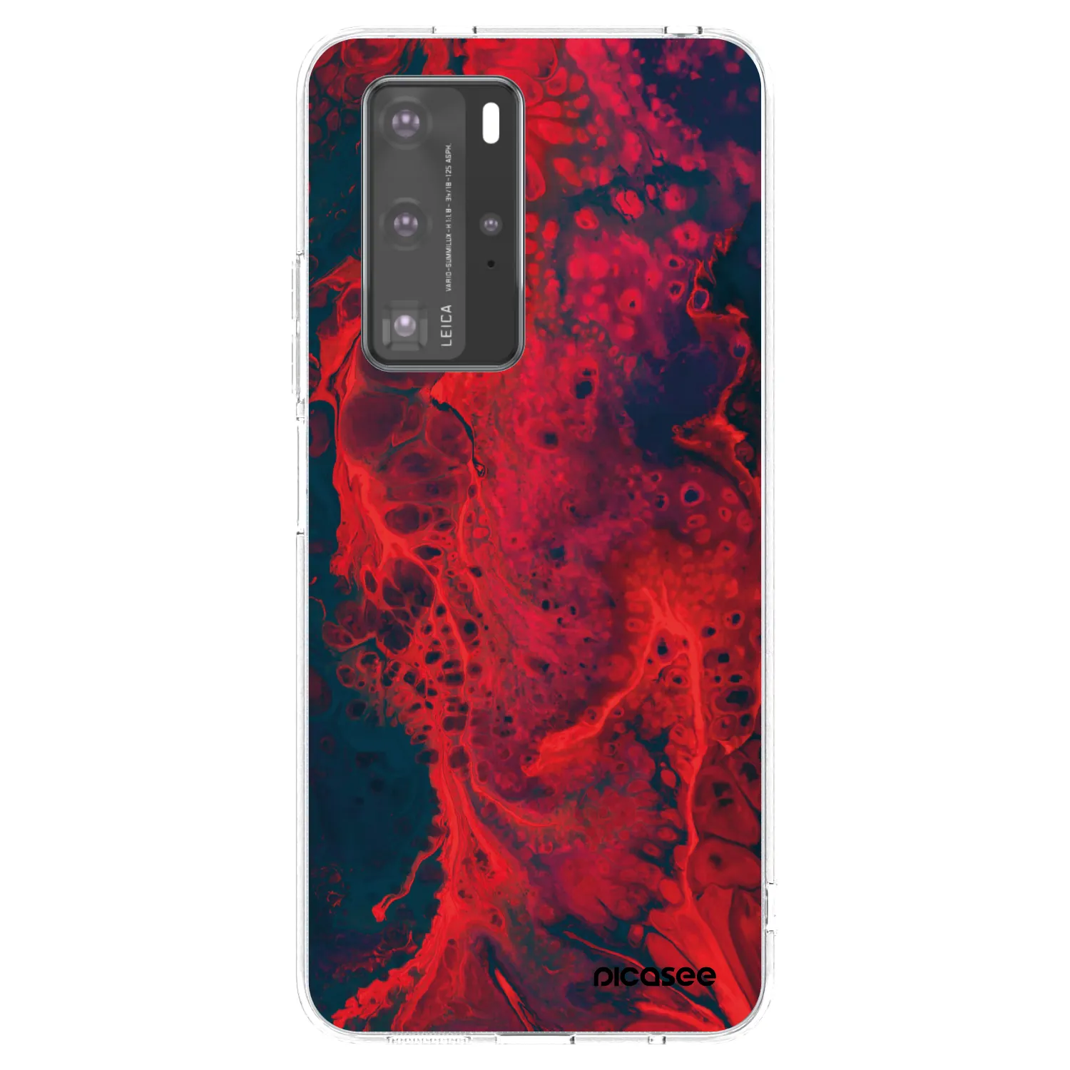 Picasee Huawei P40 Pro Hülle - Transparentes Silikon - Organic red