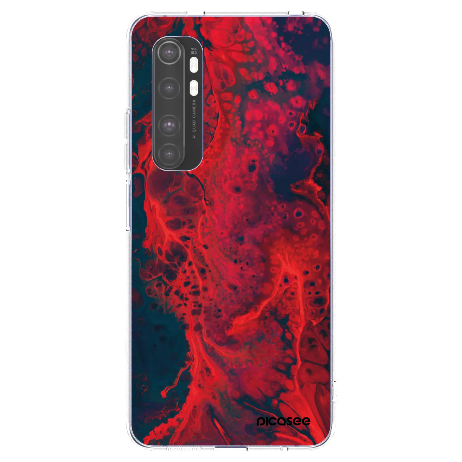 Picasee Xiaomi Mi Note 10 Lite Hülle - Transparentes Silikon - Organic red