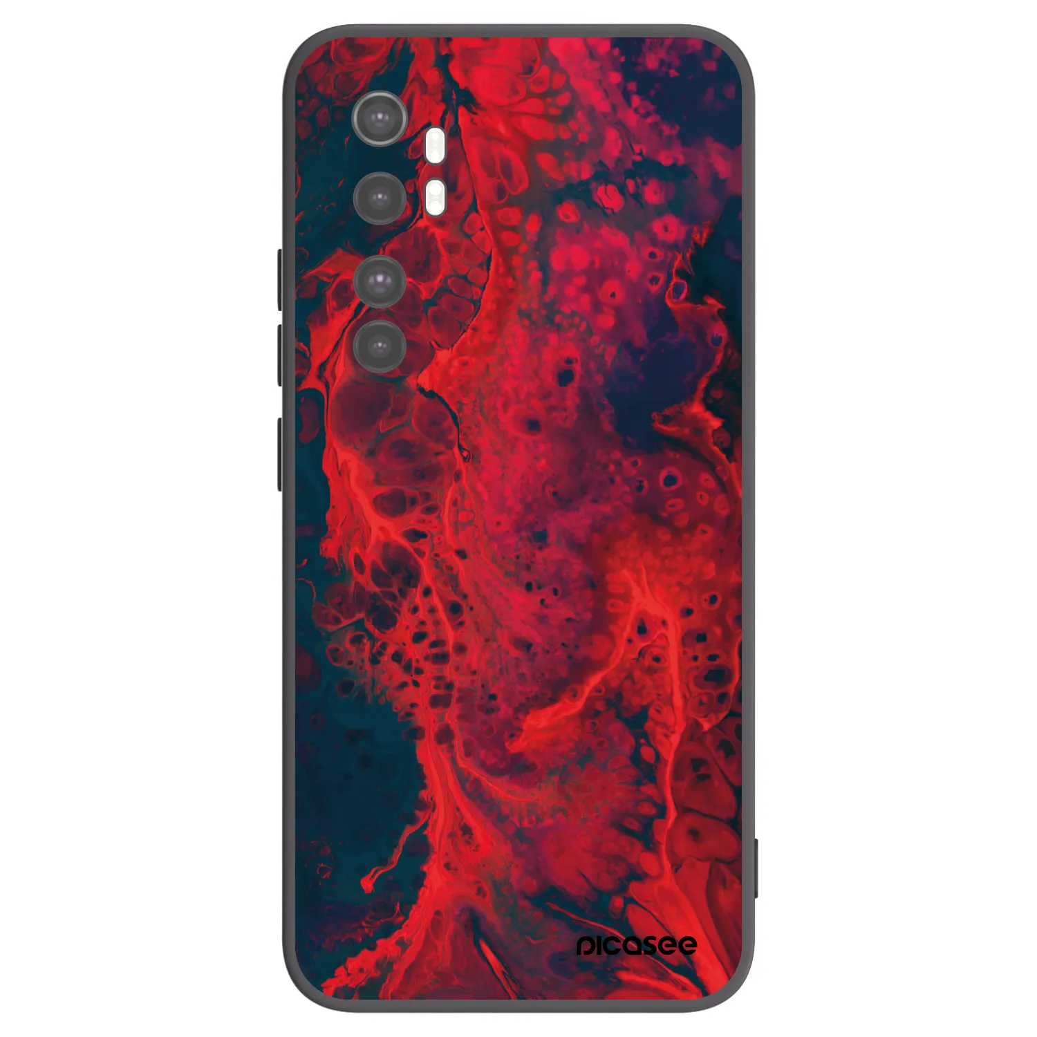 Picasee Xiaomi Mi Note 10 Lite Hülle - Schwarzes Silikon - Organic red