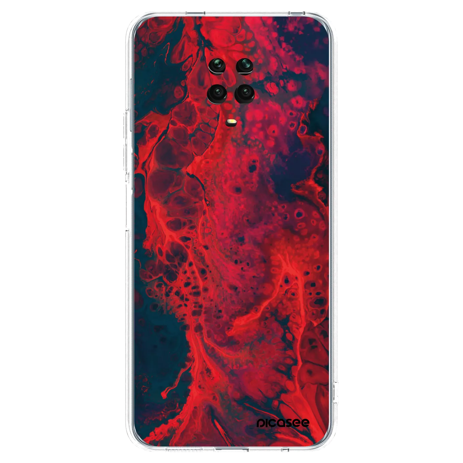 Picasee Xiaomi Redmi Note 9S Hülle - Transparentes Silikon - Organic red