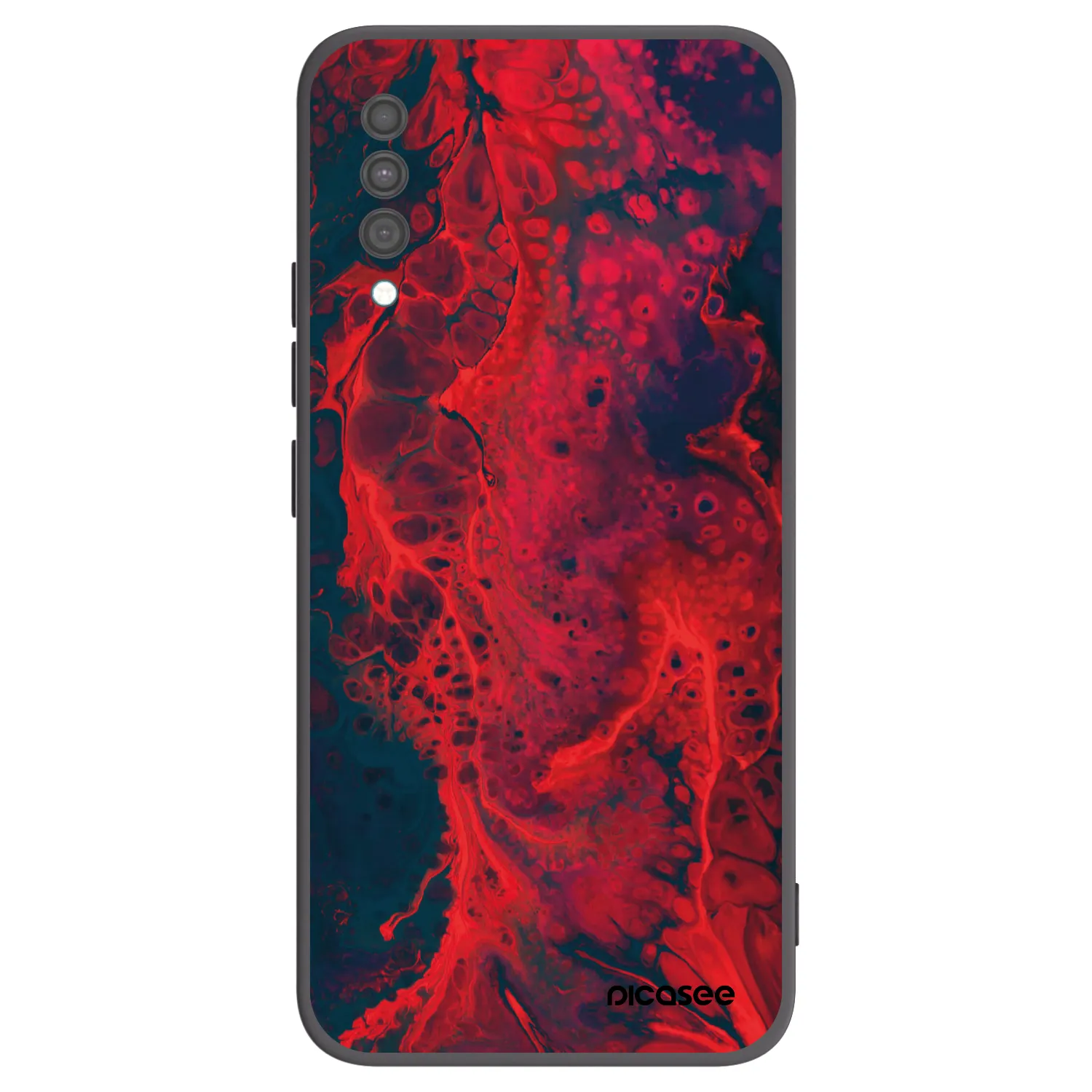 Picasee Samsung Galaxy A30s A307F Hülle - Schwarzes Silikon - Organic red