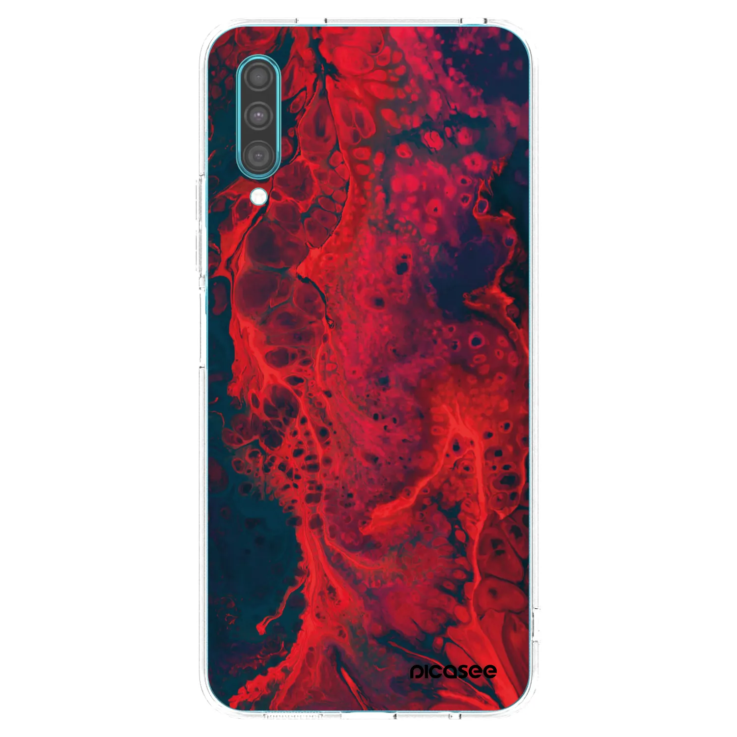 Picasee Samsung Galaxy A30s A307F Hülle - Transparentes Silikon - Organic red