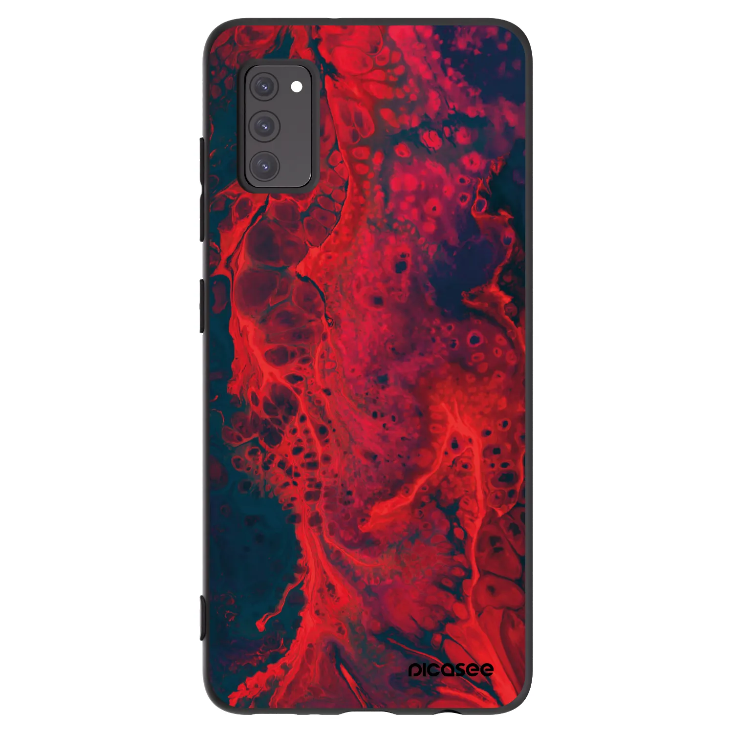 Picasee Samsung Galaxy A41 A415F Hülle - Schwarzes Silikon - Organic red