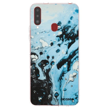 Picasee Samsung Galaxy A20s Hülle - Transparentes Silikon - Organic blue