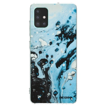 Picasee Samsung Galaxy M51 M515F Hülle - Transparentes Silikon - Organic blue
