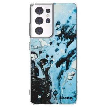 Picasee Samsung Galaxy S21 Ultra 5G G998B Hülle - Transparentes Silikon - Organic blue