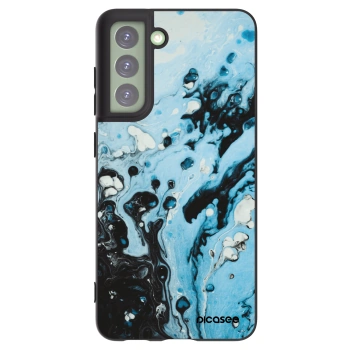 Picasee Samsung Galaxy S21 FE 5G Hülle - Schwarzes Silikon - Organic blue