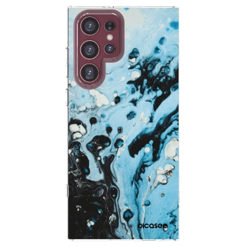 Picasee Samsung Galaxy S22 Ultra 5G Hülle - Transparentes Silikon - Organic blue