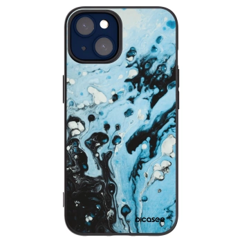 Picasee Apple iPhone 14 Hülle - Schwarzes Silikon - Organic blue