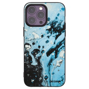 Picasee Apple iPhone 14 Pro Max Hülle - Schwarzes Silikon - Organic blue