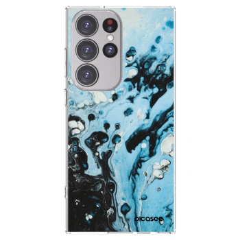 Picasee Samsung Galaxy S23 Ultra 5G Hülle - Transparentes Silikon - Organic blue