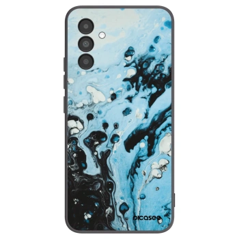 Picasee Samsung Galaxy A04s A047F Hülle - Schwarzes Silikon - Organic blue