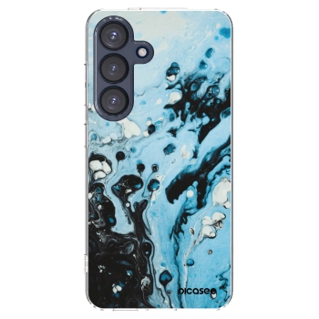 Picasee Samsung Galaxy S25 5G Hülle - Transparentes Silikon - Organic blue