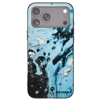 Picasee Apple iPhone 17 Pro Max Hülle - Schwarzes Silikon - Organic blue