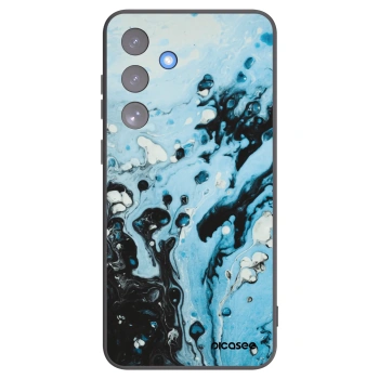 Picasee Samsung Galaxy S25 FE 5G Hülle - Schwarzes Silikon - Organic blue