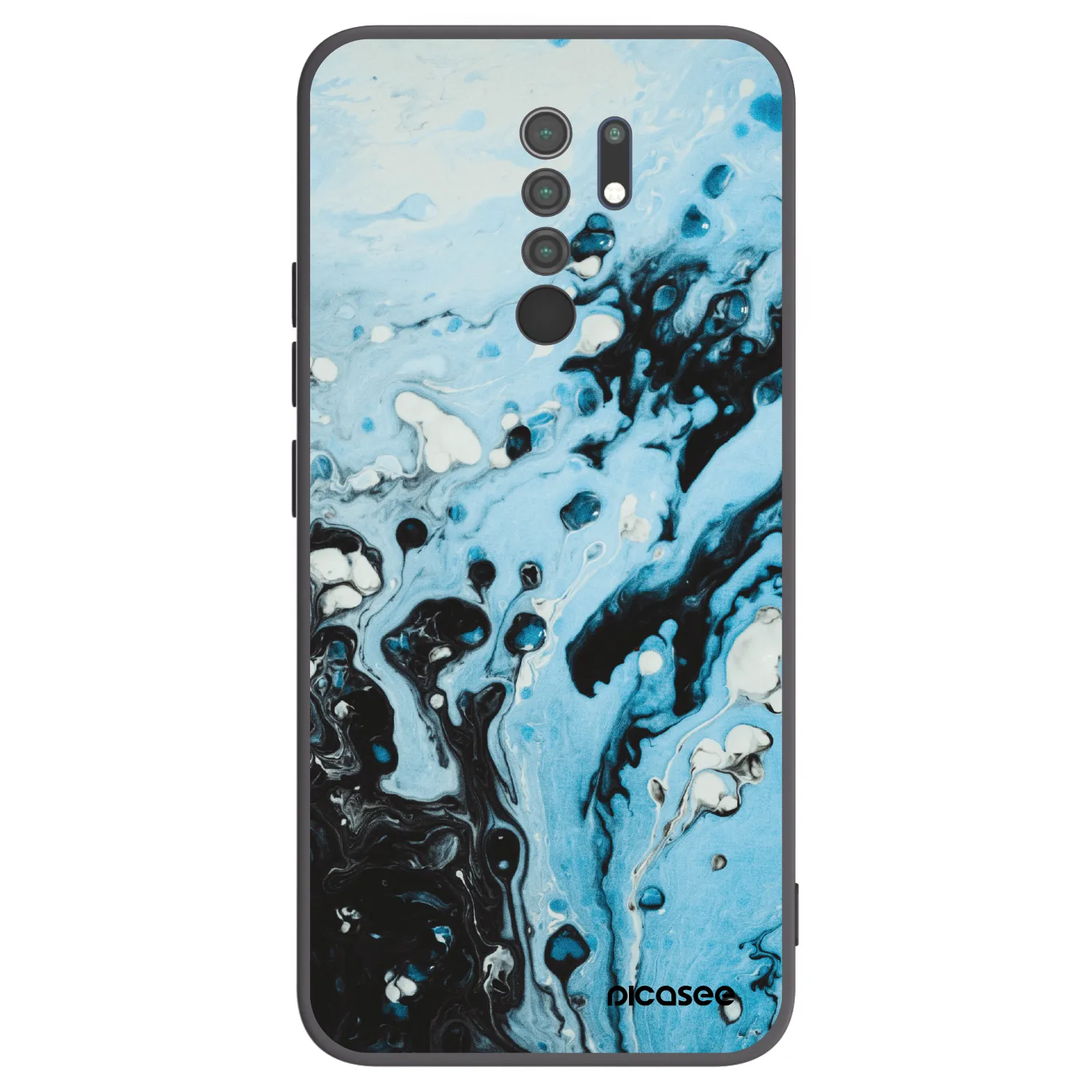 Picasee Xiaomi Redmi 9 Hülle - Schwarzes Silikon - Organic blue