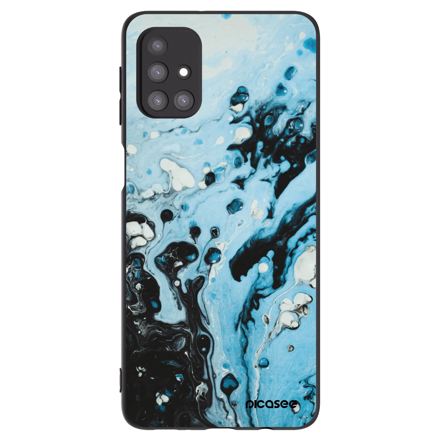 Picasee Samsung Galaxy M31s Hülle - Schwarzes Silikon - Organic blue