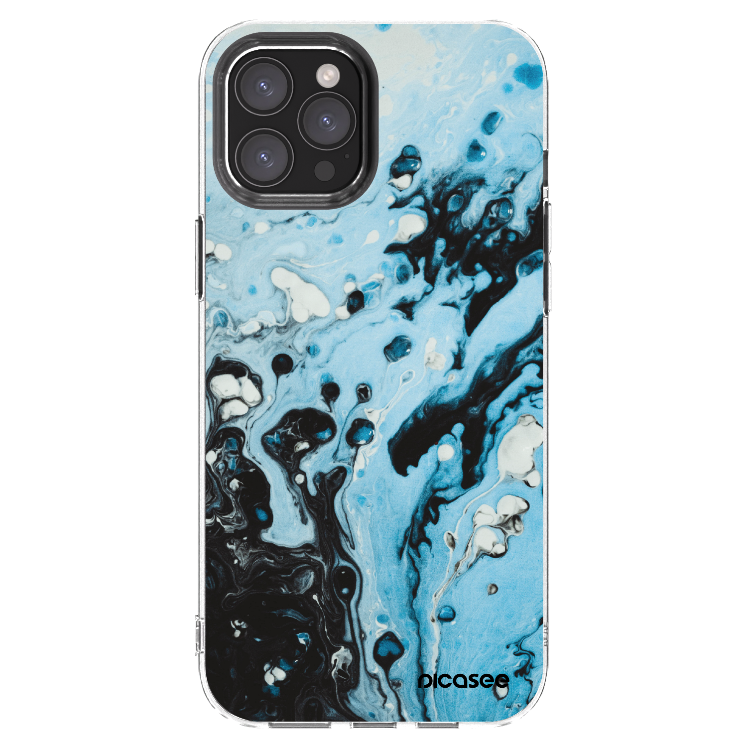 Picasee Apple iPhone 12 Pro Max Hülle - Transparentes Silikon - Organic blue