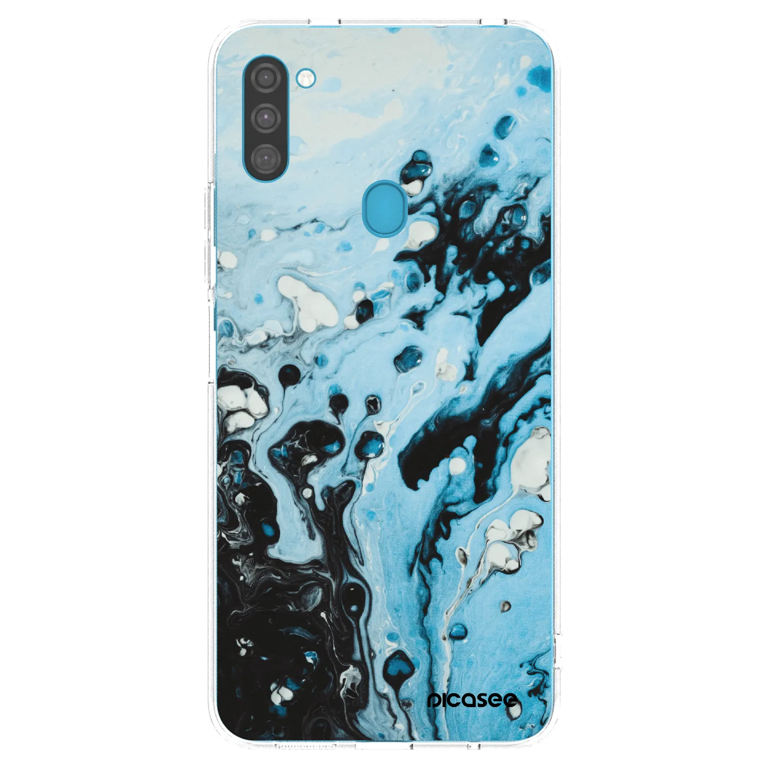 Picasee Samsung Galaxy M11 Hülle - Transparentes Silikon - Organic blue