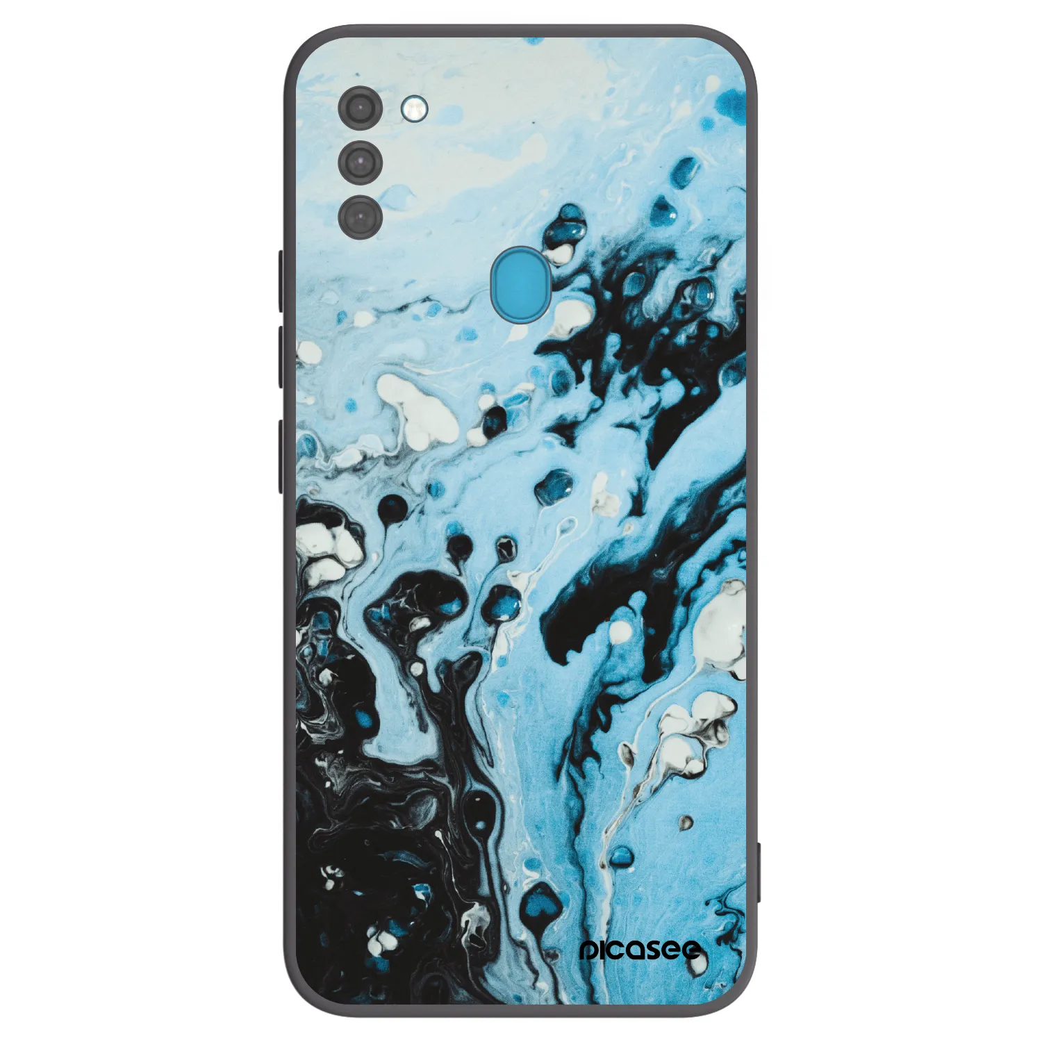 Picasee Samsung Galaxy M11 Hülle - Schwarzes Silikon - Organic blue