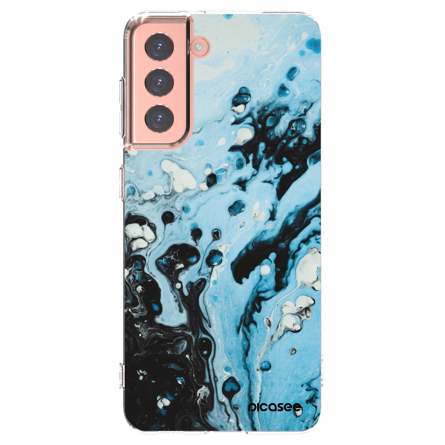 Picasee Samsung Galaxy S21 5G G991B Hülle - Transparentes Silikon - Organic blue