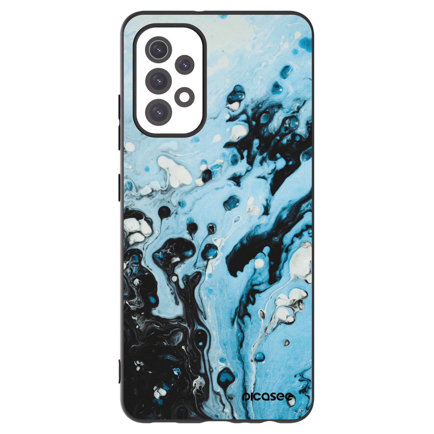 Picasee Samsung Galaxy A32 5G A326B Hülle - Schwarzes Silikon - Organic blue