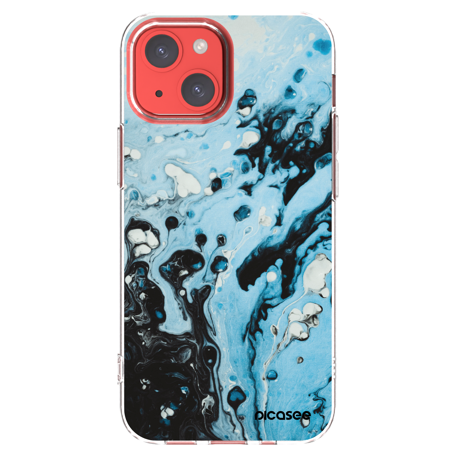 Picasee Apple iPhone 13 mini Hülle - Transparentes Silikon - Organic blue