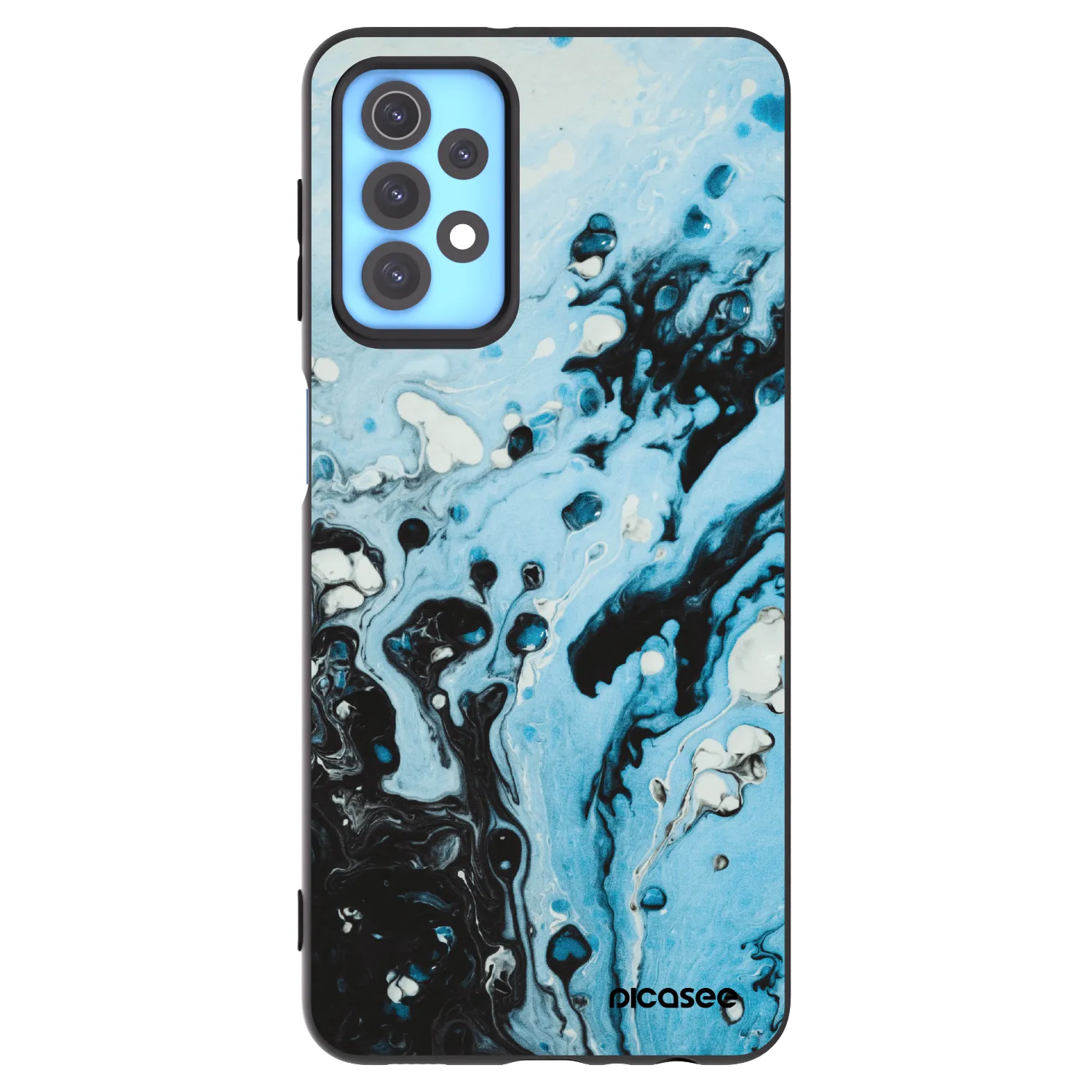 Picasee Samsung Galaxy A32 4G SM-A325F Hülle - Schwarzes Silikon - Organic blue