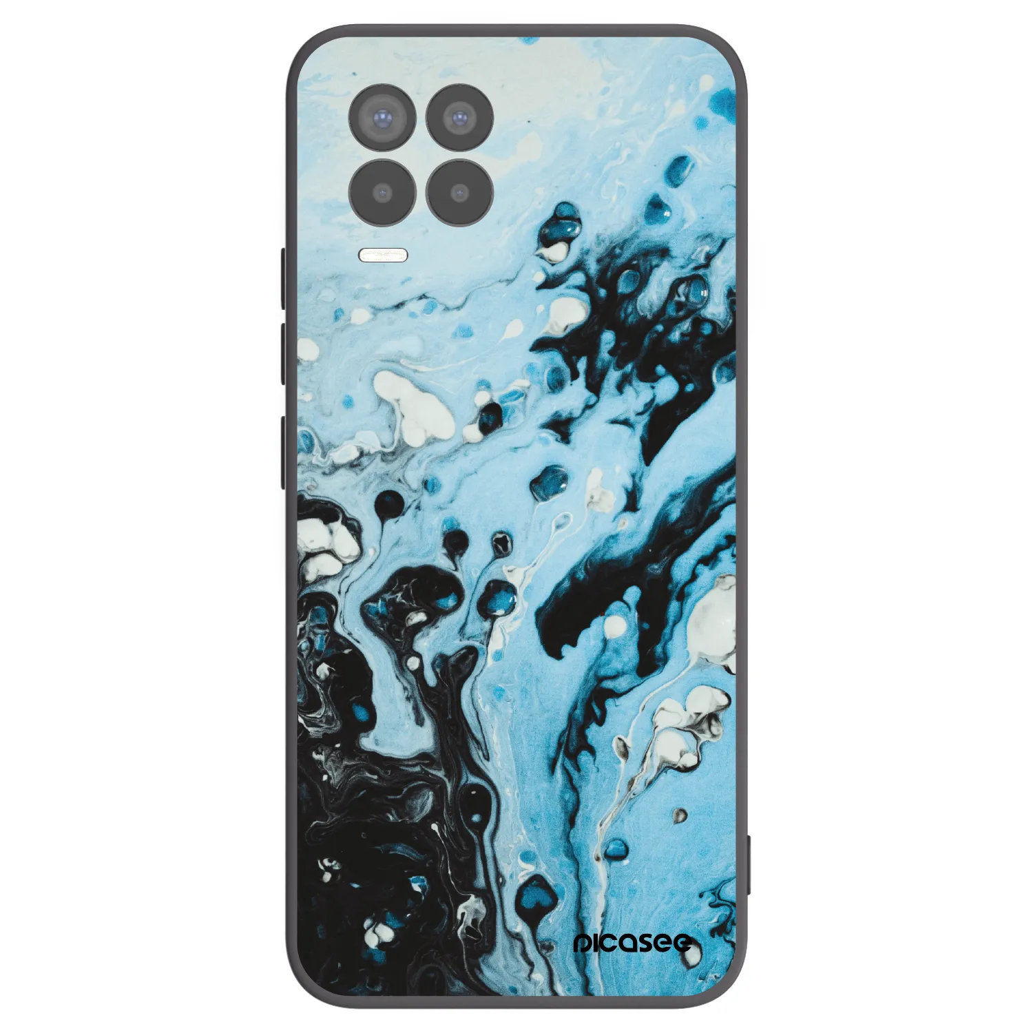 Picasee Realme 8 4G Hülle - Schwarzes Silikon - Organic blue