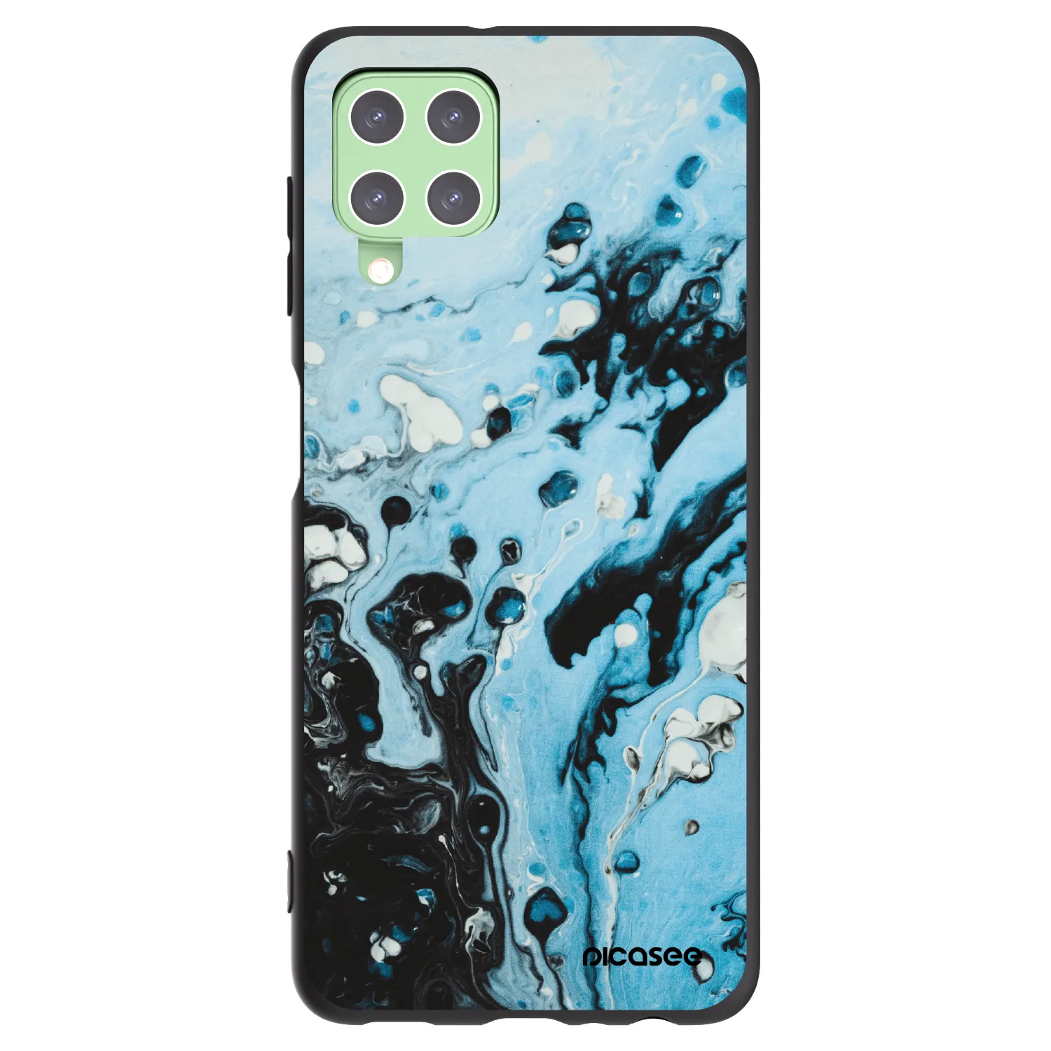 Picasee Samsung Galaxy A22 A225F 4G Hülle - Schwarzes Silikon - Organic blue